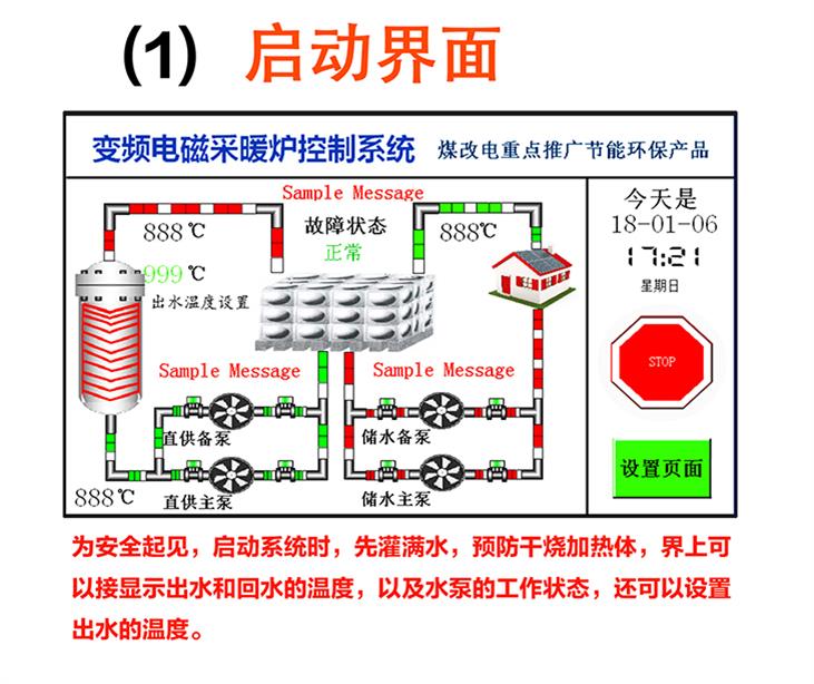 電采暖爐觸摸屏控制系統