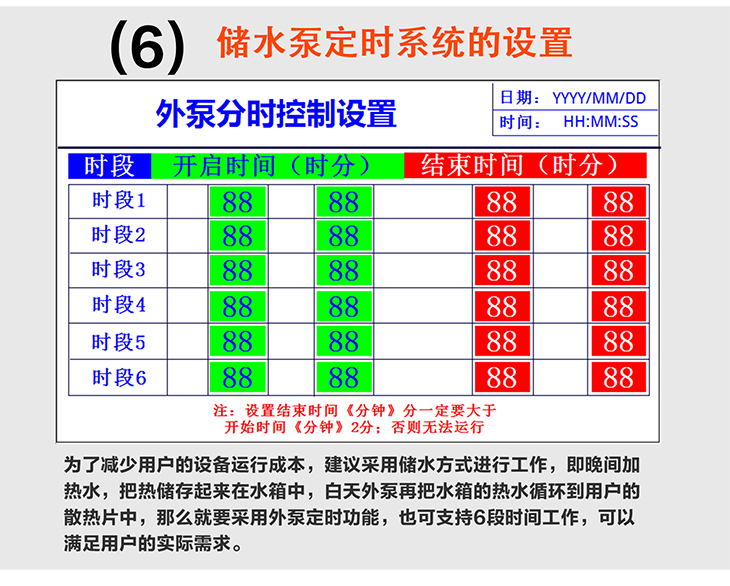 電采暖爐觸摸屏控制系統儲水泵定時系統的設置